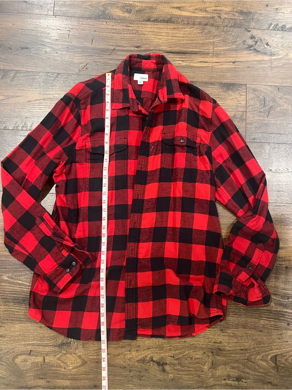 Sonoma Red and Black Buffalo Plaid Button-Down Shirt